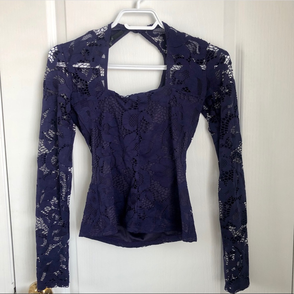 Guess purple lace top XS
